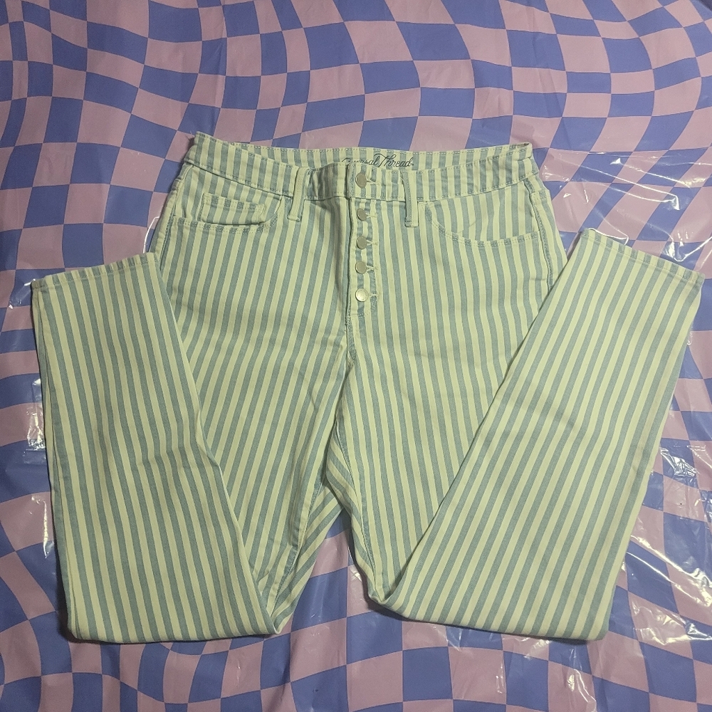 Universal Thread Womens Conductor Stripe Blue & White Pants Size 12R
